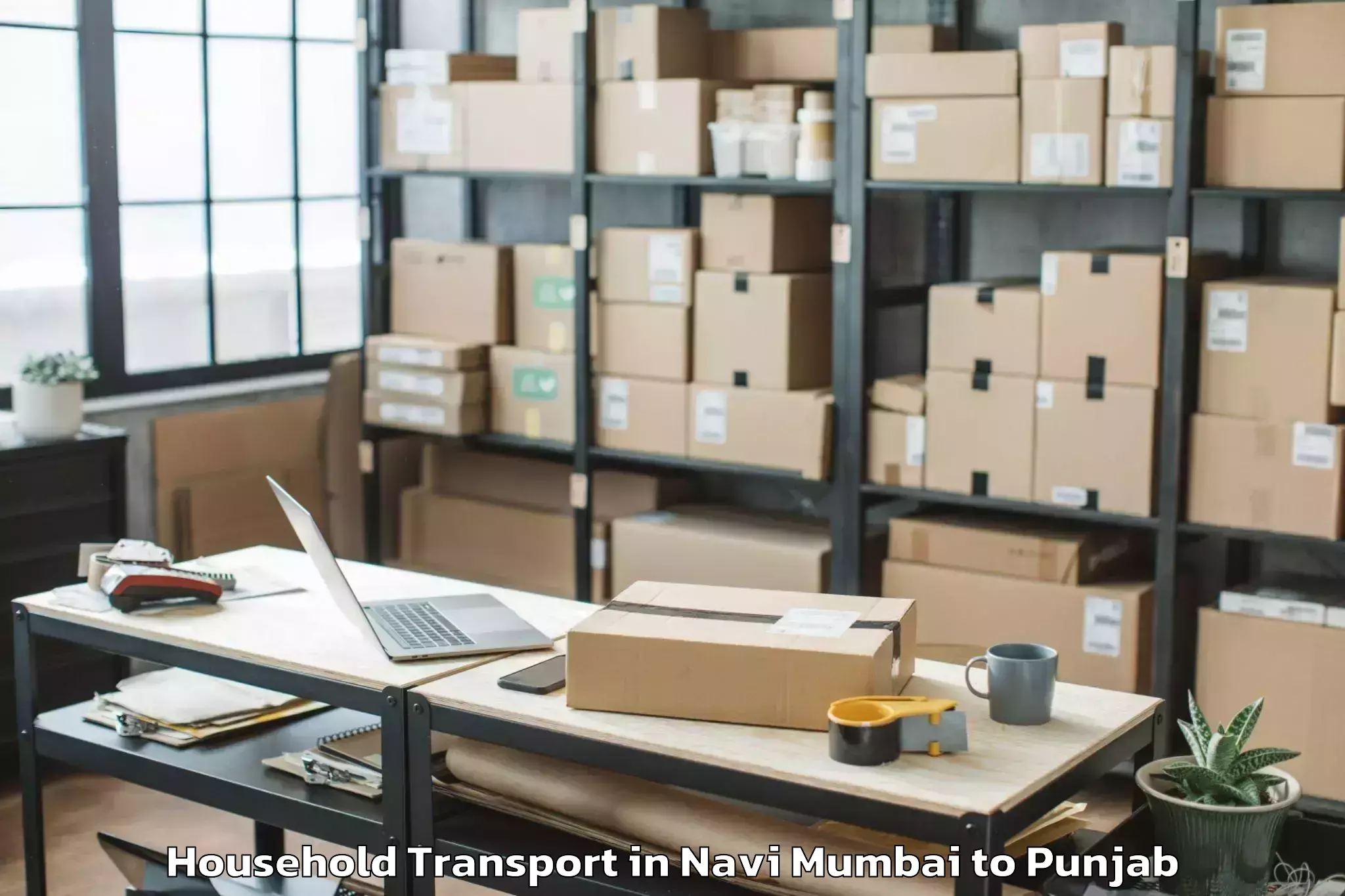 Top Navi Mumbai to Pathankot Household Transport Available